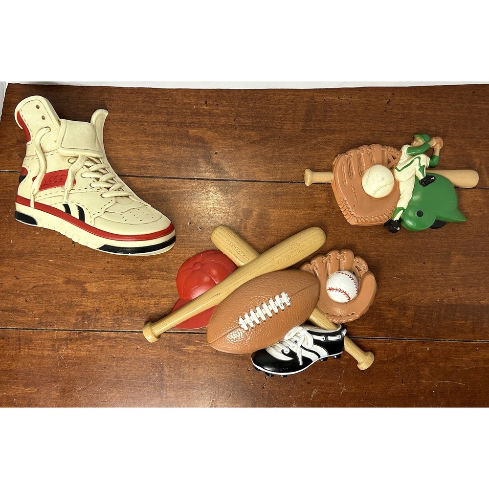Sports Wall Hanging Football Baseball Basketball 3 Pieces Art Burwood Products